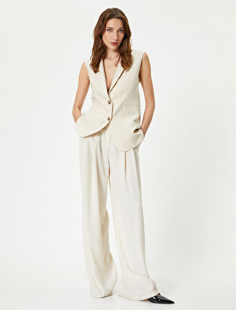 Uzun Yelek Kruvaze Düğmeli