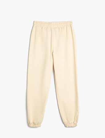 Jogger Eşofman Altı Spor Yüksek Bel Cepli Beli Bağlamalı Pamuklu Rahat Kalıp