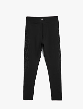 Spor Tayt Yüksek Bel Slim Fit Baskı Detaylı