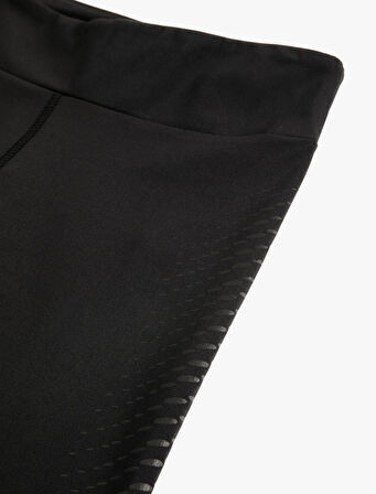 Spor Tayt Yüksek Bel Slim Fit Baskı Detaylı
