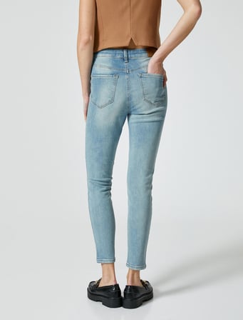 Yüksek Bel Skinny Kot Pantolon Cepli Pamuklu - Carmen Jean