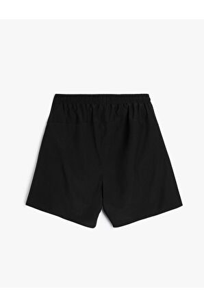 Spor Şort Beli Bağcıklı Fermuar Cep Detaylı