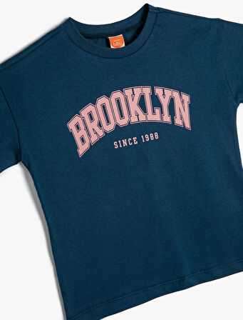 Brooklyn Tişört Kısa Kollu Bisiklet Yaka Pamuklu