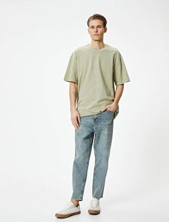 4SAM10314HK Koton Erkek T-shirt HAKİ