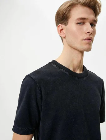 4SAM10315HK Koton Erkek T-shirt ANTRASİT