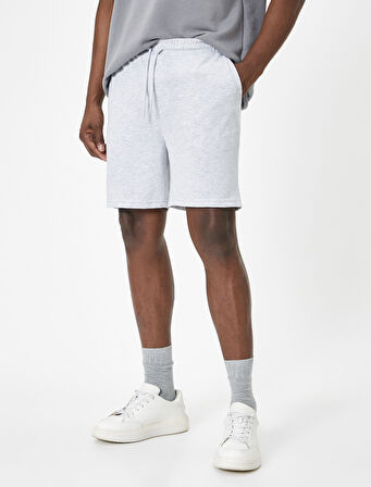 Beli Bağcıklı Bermuda Şort Cep Detaylı Pamuklu