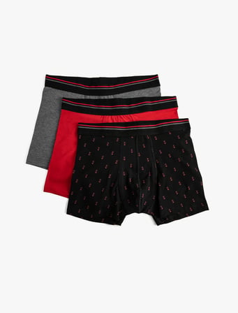 3'lü Boxer Seti Oyun Baskılı Çok Renkli