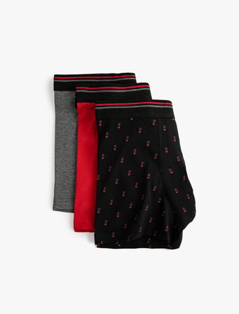 3'lü Boxer Seti Oyun Baskılı Çok Renkli