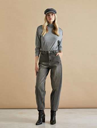 Şahika Ercümen X Koton - Boğazlı Uzun Kollu Tişört