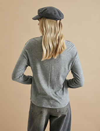 Şahika Ercümen X Koton - Boğazlı Uzun Kollu Tişört