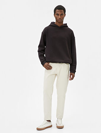 Basic Oversize Hoodie Büzgü Detaylı Uzun Kollu