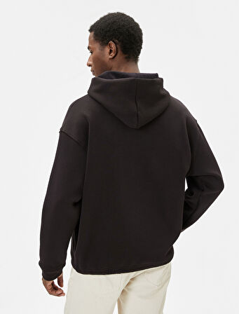 Basic Oversize Hoodie Büzgü Detaylı Uzun Kollu