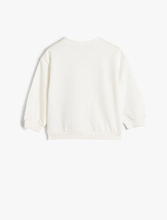 Stitch Sweat Lisanslı Uzun Kollu Bisiklet Yaka Pamuklu