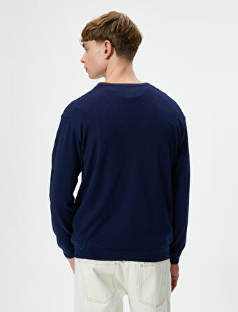 V Yaka Kazak Triko Slim Fit Uzun Kollu