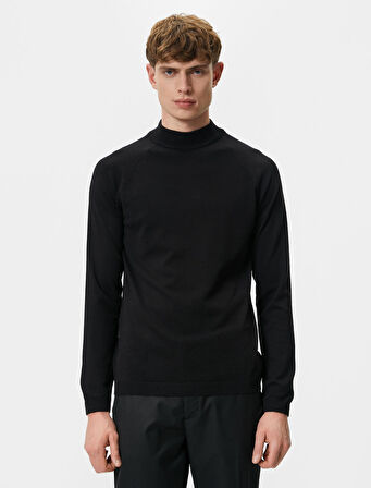 Yarım Balıkçı Yaka Kazak Slim Fit Triko Uzun Kollu