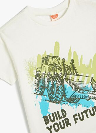 Koton Baskılı Ekru Erkek T-Shirt 4SMB10213TK