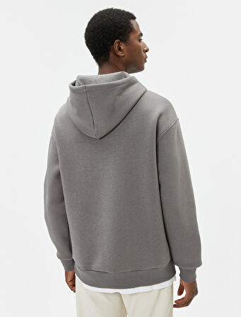 Baskılı Oversize Sweatshirt Kapşonlu Uzakdoğu Temalı
