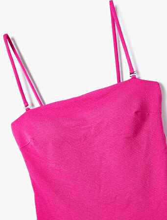 Straplez Mayo Çıkarılabilir Askılı Kaplı Dokulu