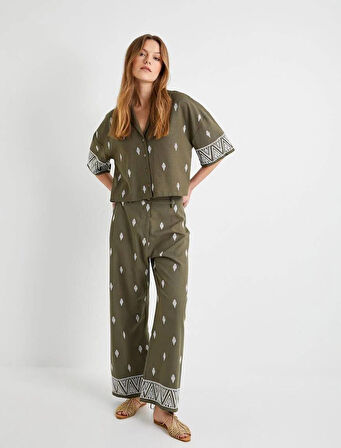 4SAK60124PW Koton Kadın Gömlek HAKİ