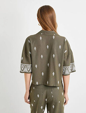 4SAK60124PW Koton Kadın Gömlek HAKİ