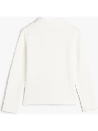 Koton Tişört Dik Yaka Yarım Fermuarlı Ribanalı Kayak Etiket Detaylı