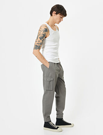 Kargo Cepli Pantolon Jogger Slim Fit Beli Bağcıklı 