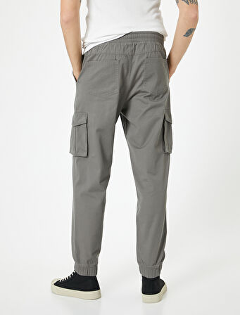 Kargo Cepli Pantolon Jogger Slim Fit Beli Bağcıklı 