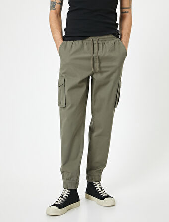 Kargo Cepli Pantolon Jogger Slim Fit Beli Bağcıklı 