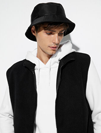 Peluş Yelek Fermuarlı Kanguru Cep Detaylı Dik Yaka