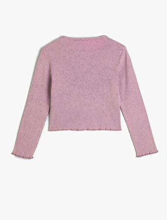 Tişört Uzun Kollu Bisiklet Yaka Kaşkorse Kartal Baskı Detaylı Pamuklu 