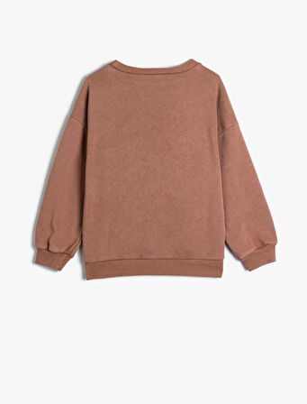 Kaplanlı Sweat Uzun Kollu Bisiklet Yaka Şardonlu