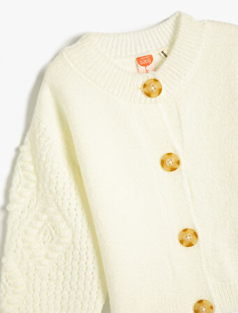 Triko Hırka Düğmeli Yuvarlak Yaka