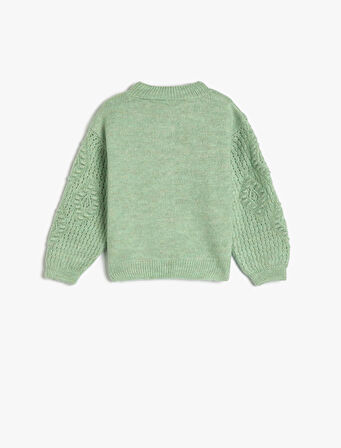 Triko Hırka Düğmeli Yuvarlak Yaka