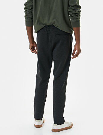 Beli Bağcıklı Pantolon Slim Fit Cep Detaylı Katlı Paça