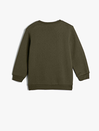 Sweatshirt Arizona Baskılı Şardonlu Bisiklet Yaka