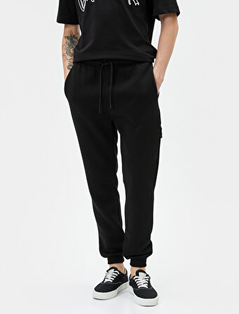 Jogger Eşofman Altı Beli Bağcıklı Fermuar Detaylı Cepli