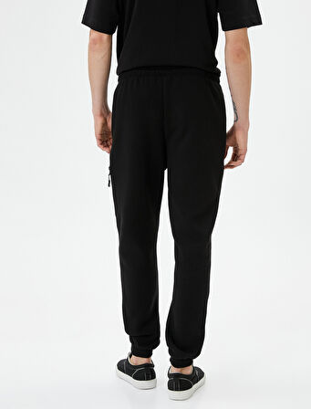 Jogger Eşofman Altı Beli Bağcıklı Fermuar Detaylı Cepli