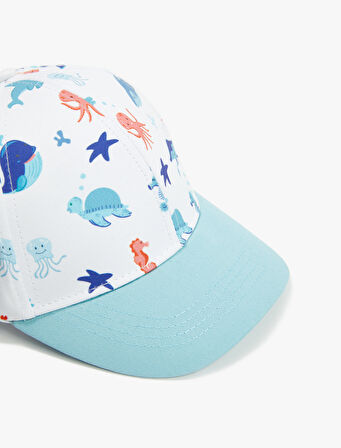 Kep Şapka Deniz Temalı Baskı Detaylı 
