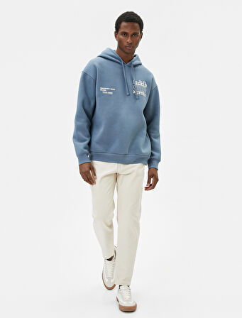 Oversize Sweatshirt Kapşonlu Arkası Baskılı Sloganlı