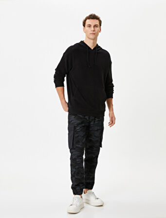 Basic Hoodie Kanguru Cepli Rahat Kesim Uzun Kollu