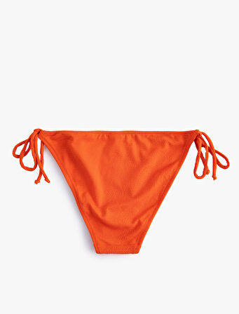 Bikini Altı Yanları Bağlamalı Dokulu Normal Bel