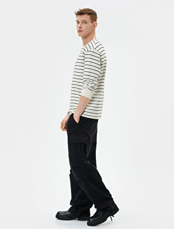 Paraşüt Pantolon Kargo Cepli Beli Bağcıklı Stoperli