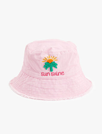 Bucket Şapka Palmiye Aplikeli
