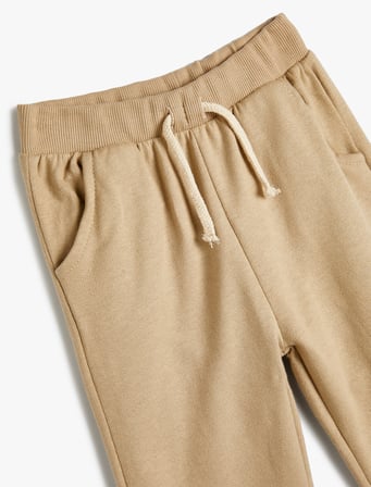Basic Jogger Eşofman Altı Cepli Beli Bağlamalı Şardonlu Pamuklu