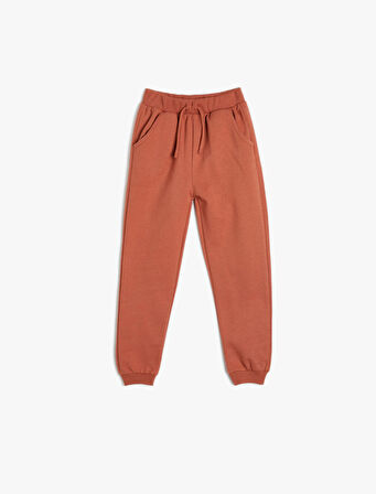 Basic Jogger Eşofman Altı Cepli Beli Bağlamalı Şardonlu Pamuklu