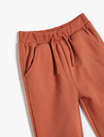 Basic Jogger Eşofman Altı Cepli Beli Bağlamalı Şardonlu Pamuklu