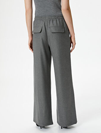 Şahika Ercümen X Koton - Beli Bağcıklı Bol Paça Pantolon