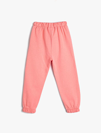 Basic Jogger Eşofman Altı Aplike Detaylı Beli Bağlamalı Pamuklu