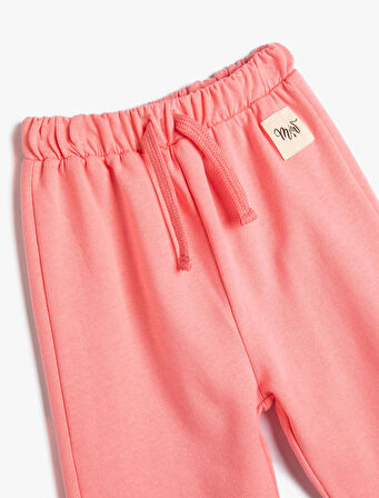 Basic Jogger Eşofman Altı Aplike Detaylı Beli Bağlamalı Pamuklu