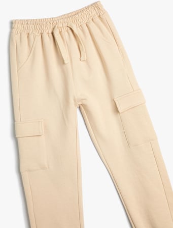 Basic Kargo Jogger Eşofman Altı Cepli Beli Lastikli